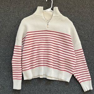 Mango striped half zip women’s sweater size S.